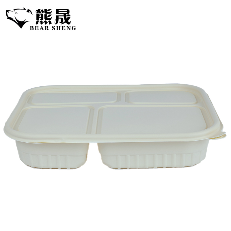 熊晟 降解环保快餐盒 四格1200ml 200个/箱高清大图