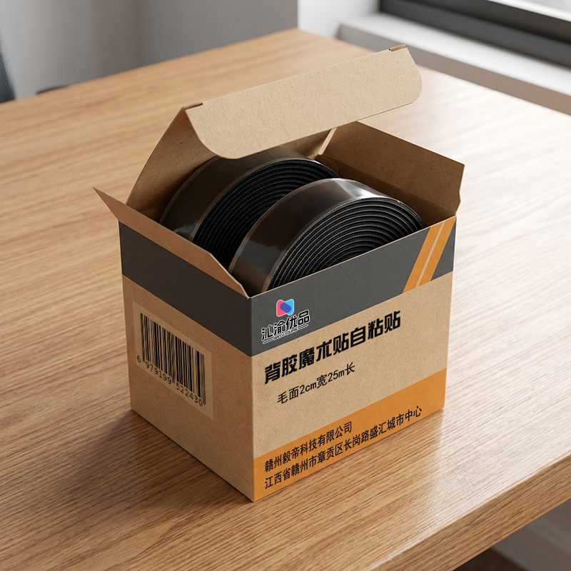 沁渝优品 背胶魔术贴自粘贴 毛面2cm宽25m长 卷高清大图