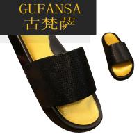 GUFANSA法国奢侈品牌 欧洲上流名士高端品牌联名利登阿玛尼拖鞋男夏季外穿防滑踩屎感凉拖男士网红沙滩凉鞋