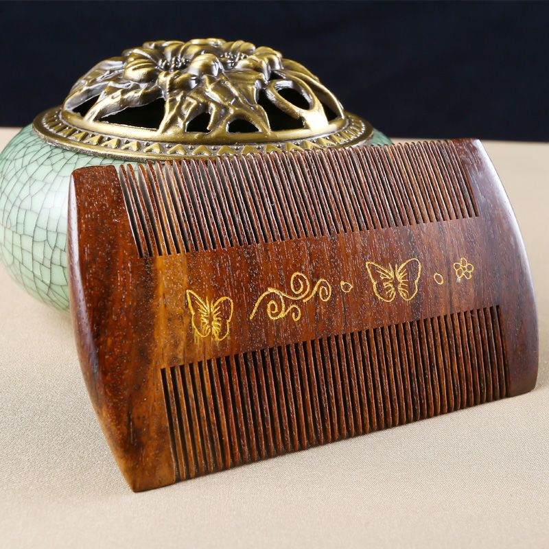 虱子梳超密齿加密金丝檀木篦子梳头发老式蓖檀木梳子女去头屑头虱小号