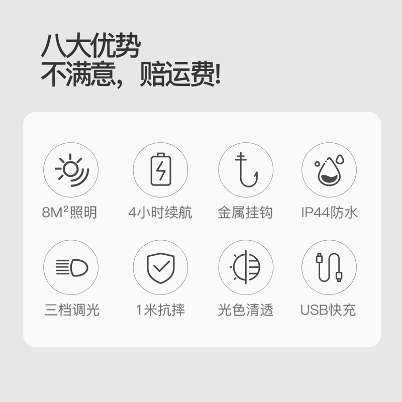 神火GT10充电灯泡led应急灯露营灯挂灯户外灯夜市摆摊地摊灯照明灯高清大图