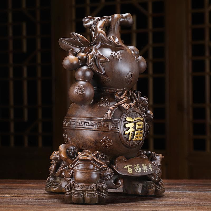 美帮汇葫芦摆件三足金蟾蜍家居客厅酒柜装饰品图片