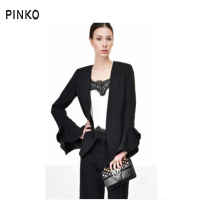 [直营]品高(PINKO) LOVE VELVET PEARLS 迷你女士牛皮银色燕子扣珍珠点缀单肩 斜跨包 女 迷你