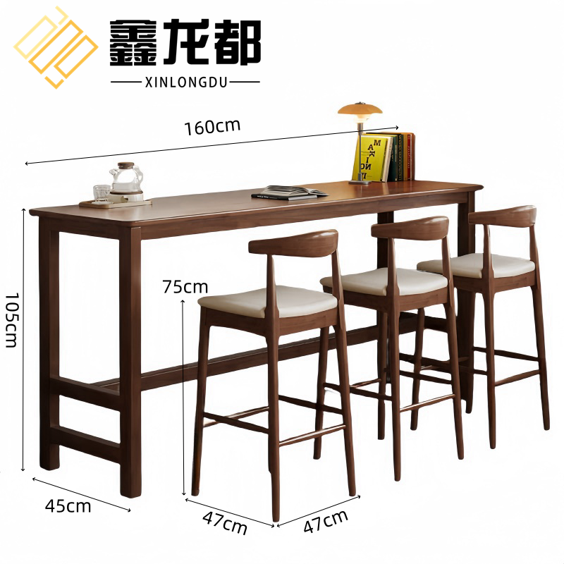 鑫龙都吧台桌一桌三椅高清大图