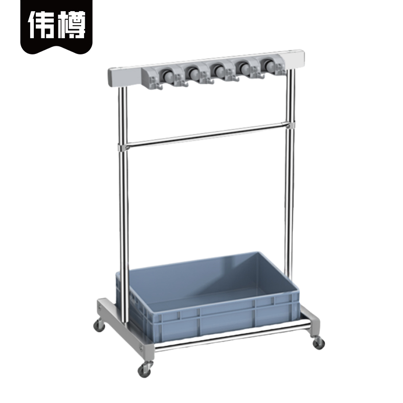 伟樽不锈钢拖把架单排5拖12钩67*50*122cm个