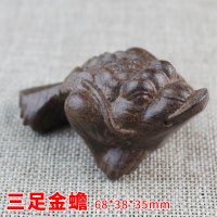 天然皮灰木雕手把件越南土沉香木皮黑文玩核桃葫芦貔貅狮子头招财 14号三足金蟾