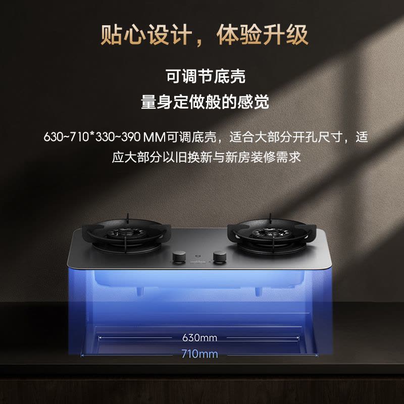 小米(MI)米家燃气灶 家用双灶具4.8kW猛火 P1智能双边定时 底座可调节MJ03CY(液化气)图片
