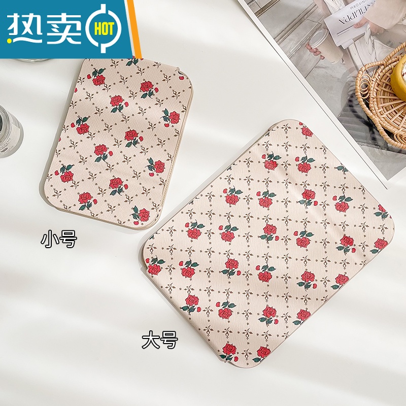 敬平随身便携公主镜皮质复古折叠镜卧室宿舍桌面台式化妆高清梳妆镜子 复古玫瑰折叠镜 特大号便携式用镜高清大图