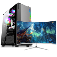 世纪之星 i9级八核E5 2660/AMD Radein 游戏独显/16G内存/256G固态+500G机械盘 家用办公游戏电脑台式机 DIY组装机电脑 台式电脑 电脑主机+32英寸