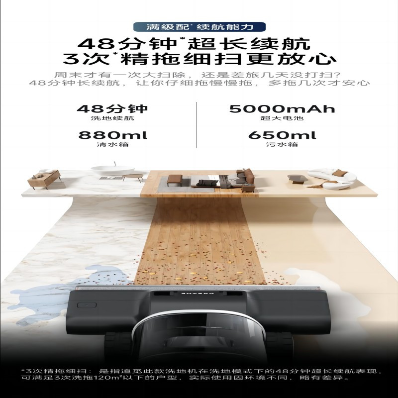H30 Ultra无线智能洗地机60℃热水洗180°平躺360°热烘双助力