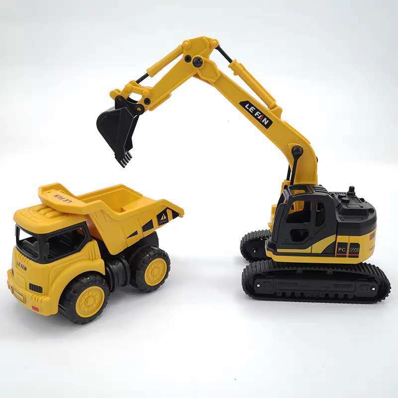 工程车挖土机玩具惯性推土机仿真手动手摇模型耐摔铲车男孩惯性玩具车