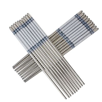 9.9元包邮  春笑 合金筷子套装 10双