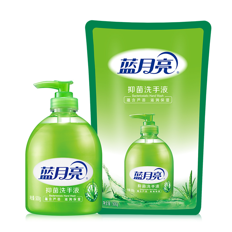 蓝月亮 芦荟抑菌 滋润保湿洗手液 500g瓶+500g袋装HB