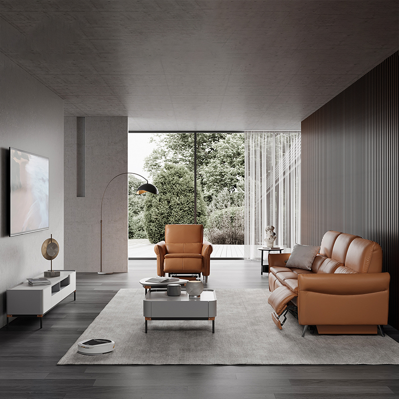 芝华仕cheers芝华仕意式极简真皮电动功能沙发头层牛皮中小户型客厅