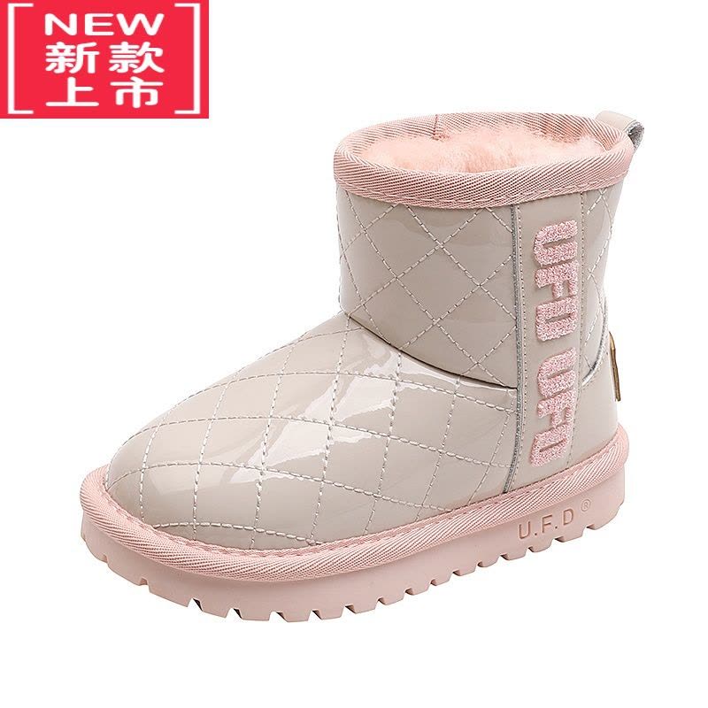 可莉允女童雪地靴2022新款冬季软底加厚保暖儿童棉鞋防水防滑中大童靴子图片