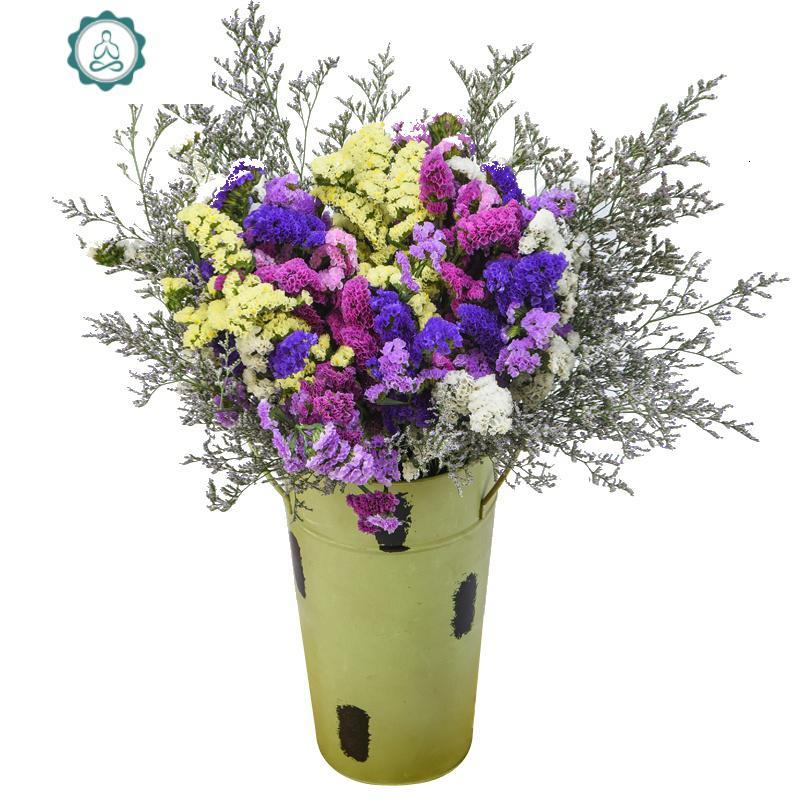 云南真花干花花束批发家居摆设小清新客厅勿忘我永生装饰满天星混 封后 5色混搭+黄水晶草2斤不含桶图片