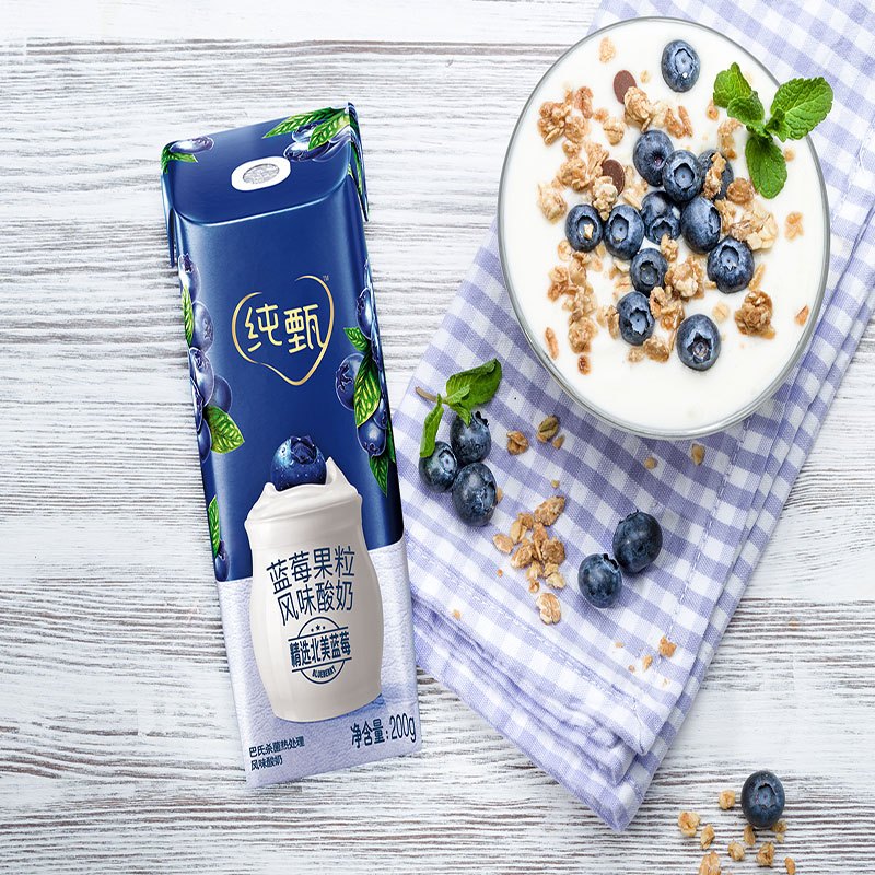纯甄蓝莓果粒风味酸奶康美笑脸包200g×10包