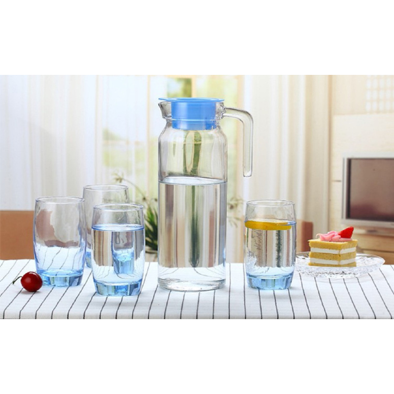 艾格莱雅 A-S002L-L5 蓝色国度水具茶壶玻璃水杯5件套