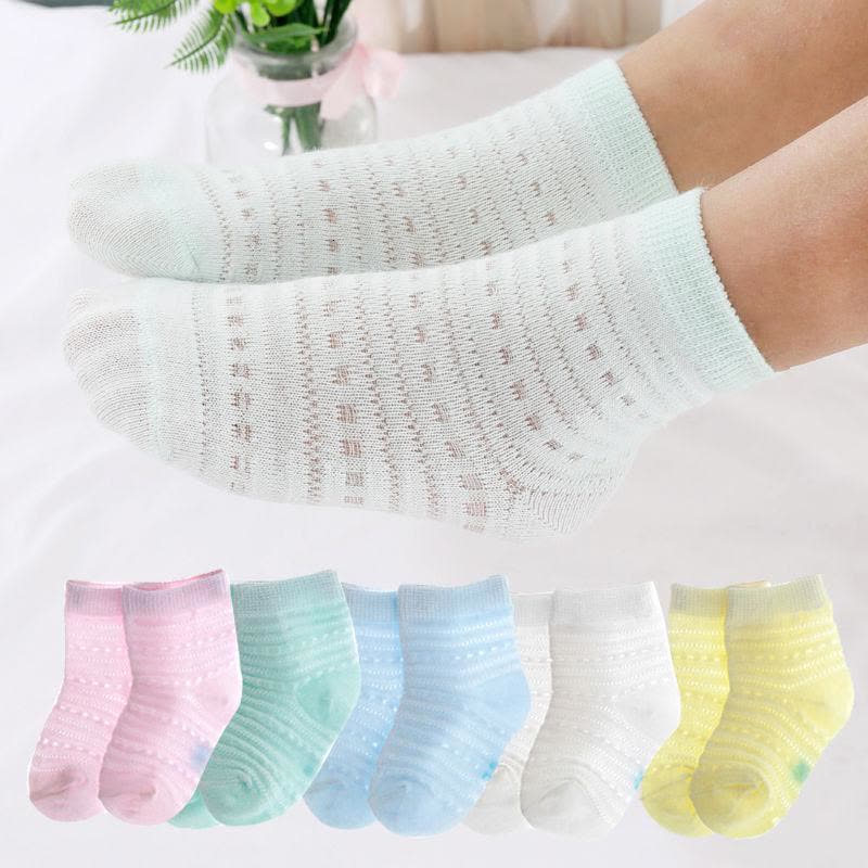 儿童袜子纯棉透气0-12岁薄款夏男童女童网眼袜婴儿宝宝夏天薄袜子图片