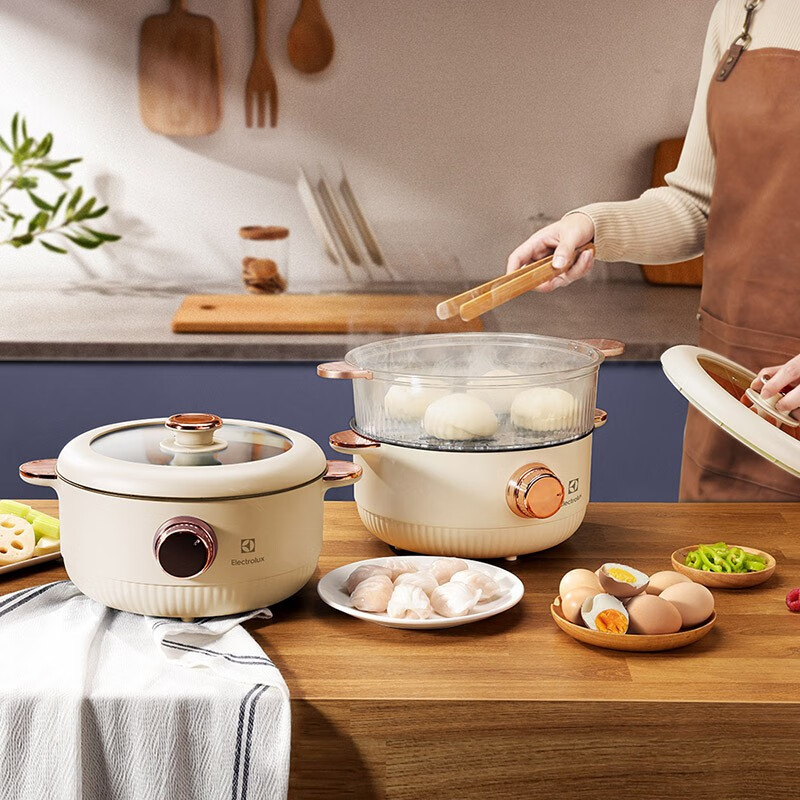 伊莱克斯(Electrolux)电火锅分体式可拆洗家用5L大容量火锅专用锅电煮锅多功能电火锅 EGFS5110