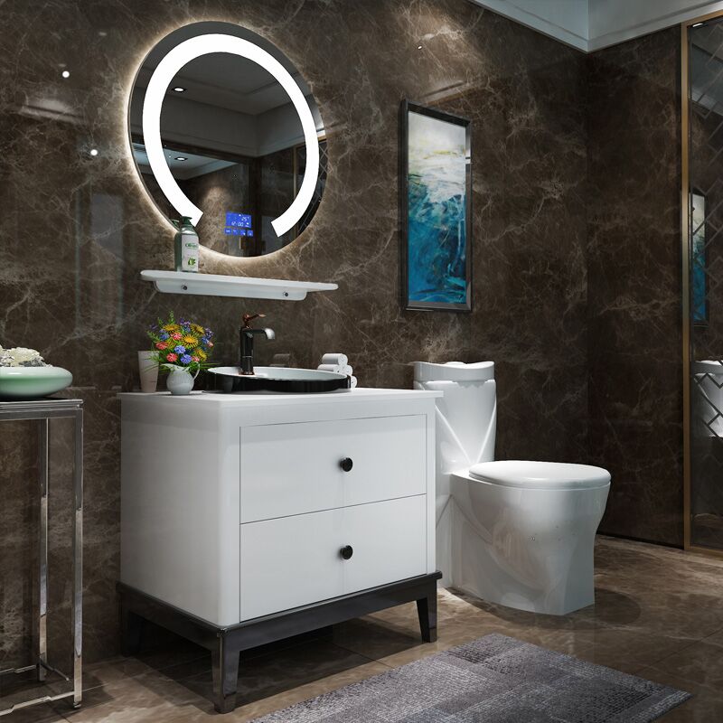 智能浴室柜组合橡木浴室柜闪电客现代简约洗手池洗脸盆台上盆落地