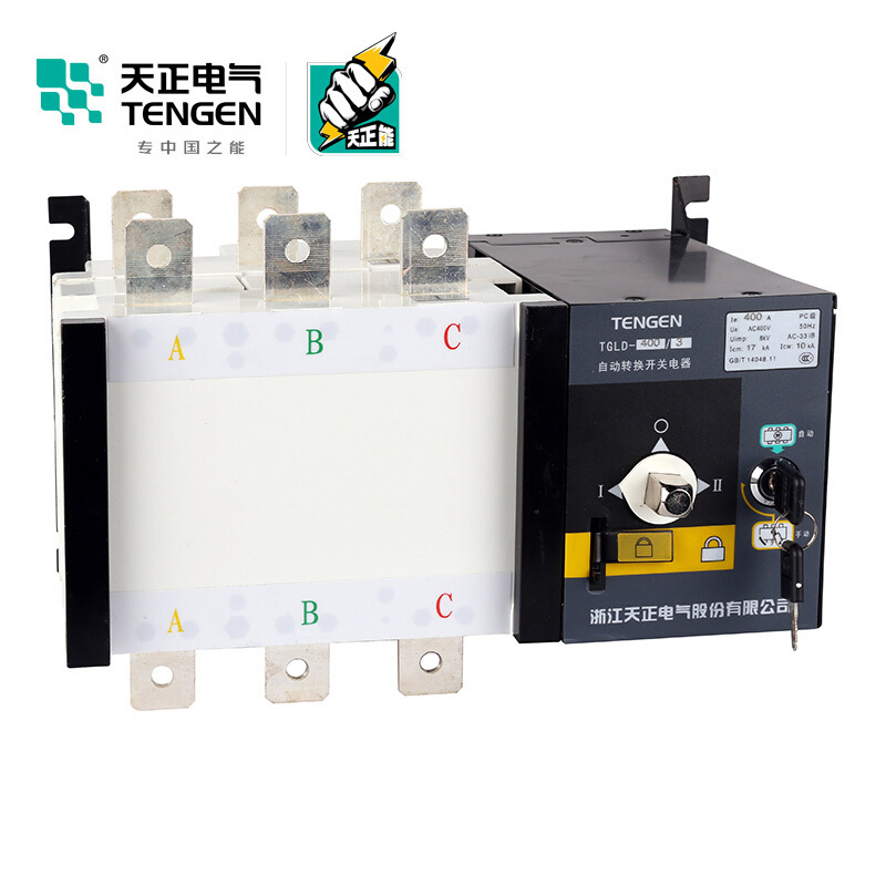 天正电气TGLD 400A 3P PC级自投自复电网-电网/电网-发电机 自动/手动转换 08060040012 双电源