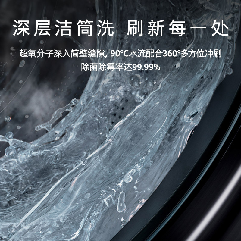 西门子 iQ300全自动BLDC变频滚筒洗衣机深层除螨智能除渍羊毛绿标10公斤 湖蕴蓝超氧WB45AME10W高清大图