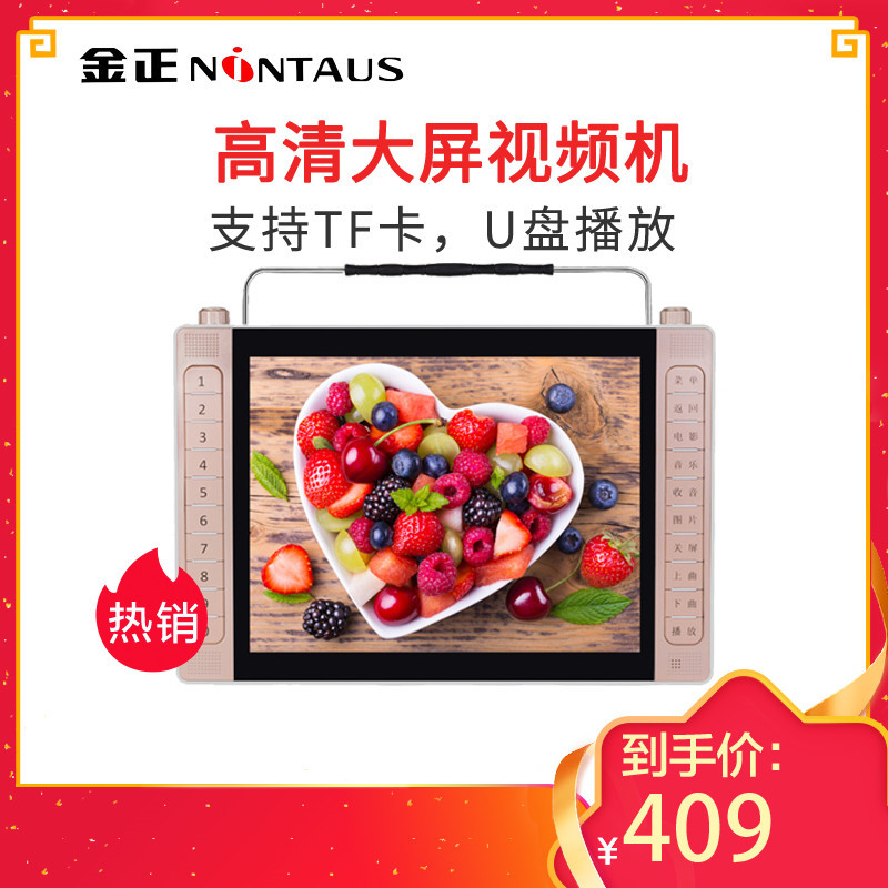 金正(NiNTAUS)S502视频播放器19英寸便携式高清老人看戏机听戏机插卡唱戏机 多功能大功率广场舞音箱8G