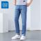 真维斯夏季新款男裤透气薄款简约牛仔裤浅色轻奢男装休闲长裤子男