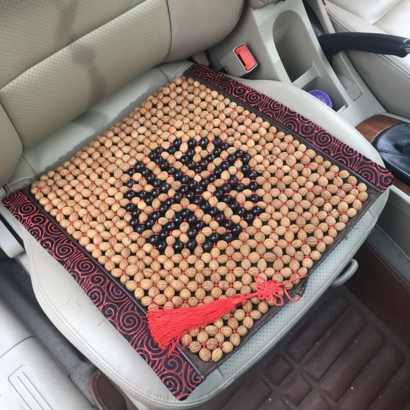 桃核汽车坐垫夏季座垫防滑免绑单片手编山桃核夏凉垫四季通用