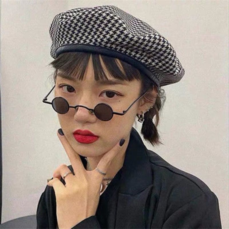 超小框圆形复古墨镜男女款迷你小圆框太子镜眼镜嘻哈太阳镜