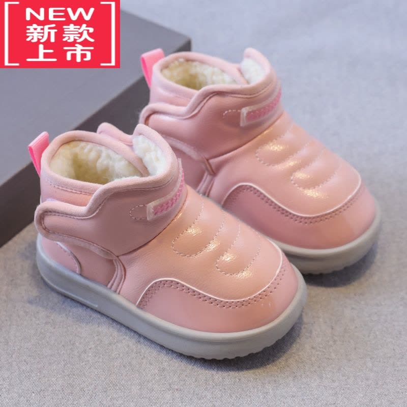 可莉允冬季加绒宝宝雪地靴加厚女童短靴男童棉鞋防水防滑婴幼儿小孩鞋子图片