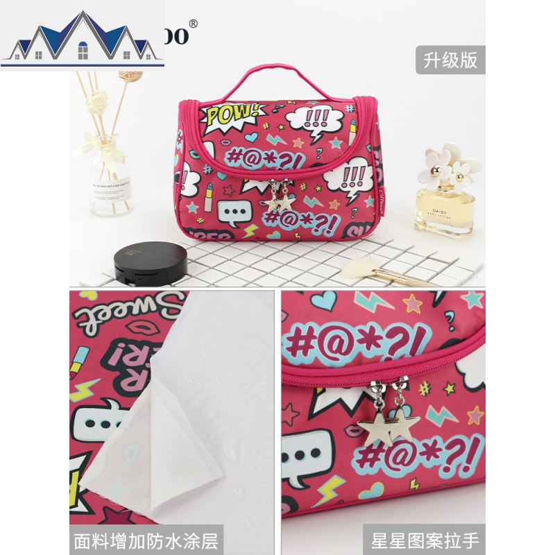 卡通旅行洗漱包手提便携式多层化妆包大容量多功能收纳包布艺女 三维工匠高清大图