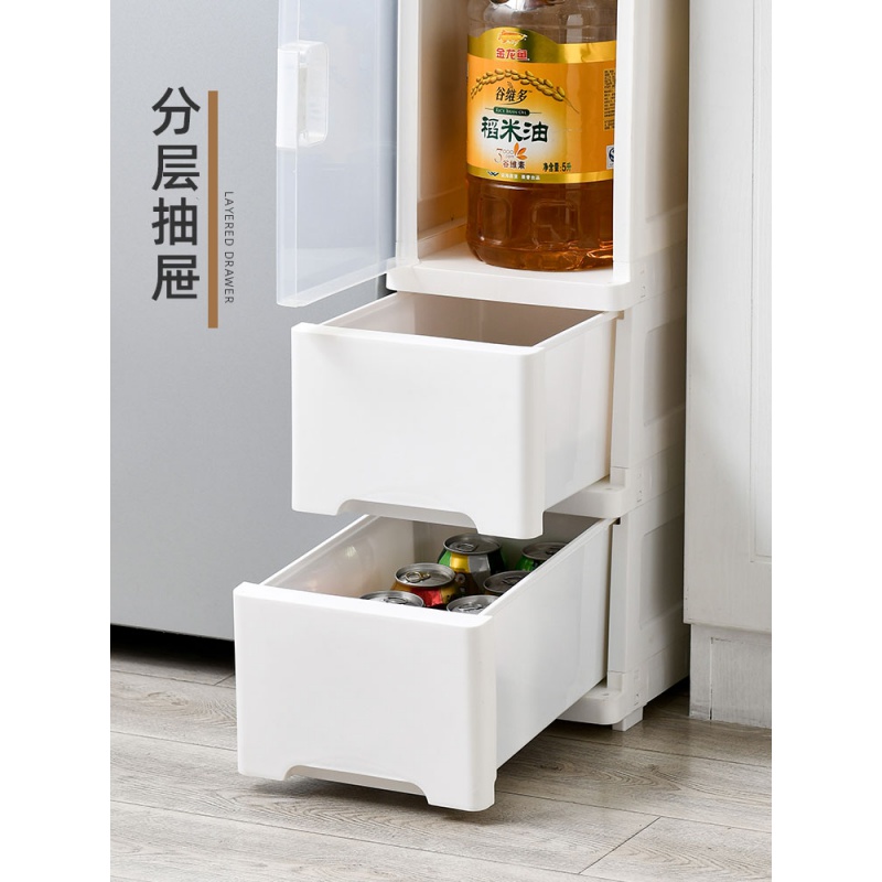 美帮汇夹缝收纳柜厨房25cm家抽屉式冰箱储物窄边柜子卫生间缝隙置物架高清大图