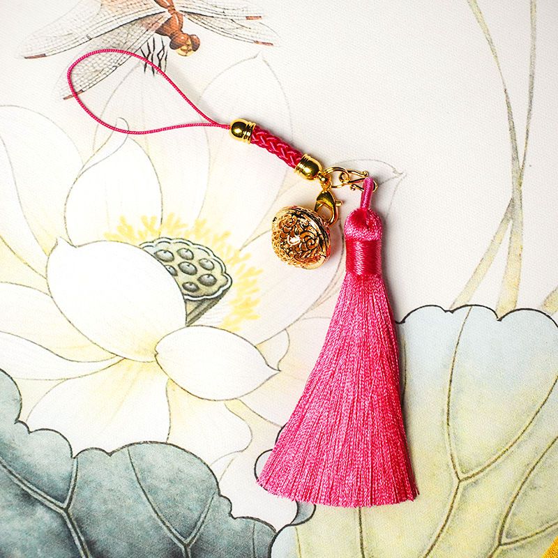 流苏宫铃铛手机挂件挂绳短挂饰品链女中国古风新款小吊坠可爱防丢中国