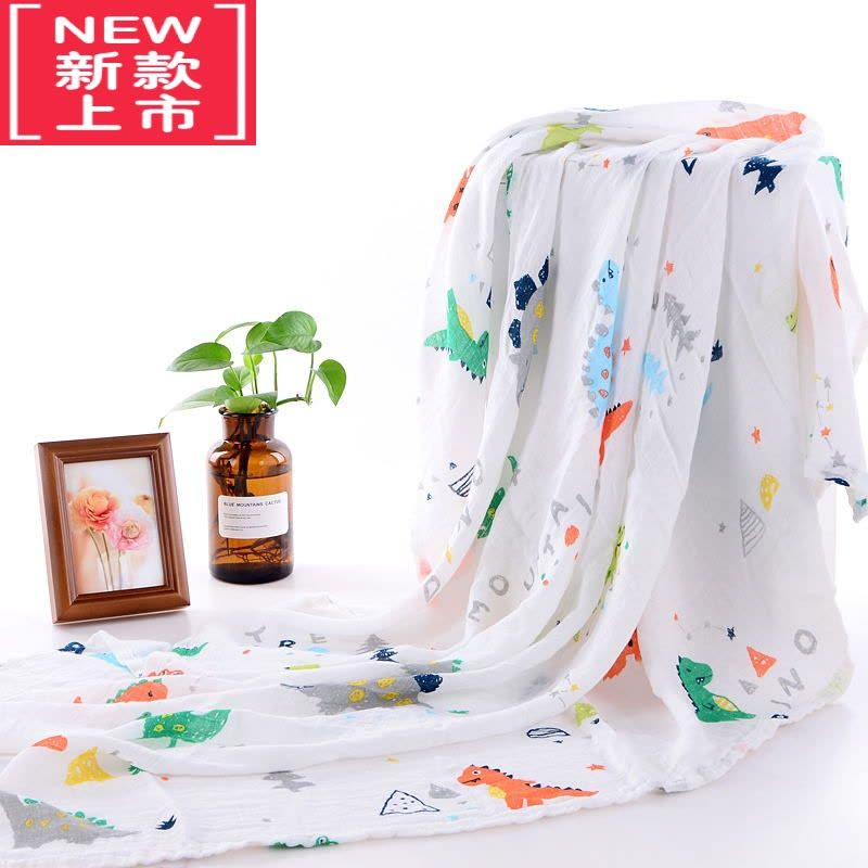 可莉允婴幼儿浴巾吸水儿童宝宝双单层纱布超柔洗澡巾毛巾被 夏季薄图片