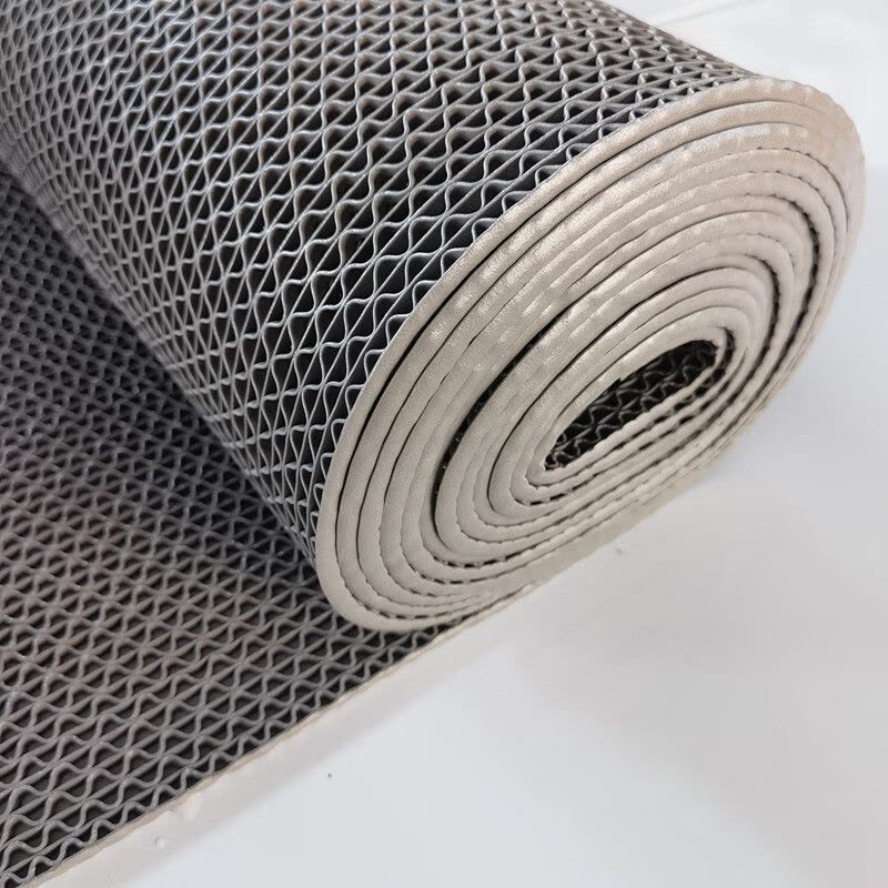 朗茨 PVC镂空防滑垫 塑料垫地垫 加密5mm 0.9米宽1米长 灰色 1米图片