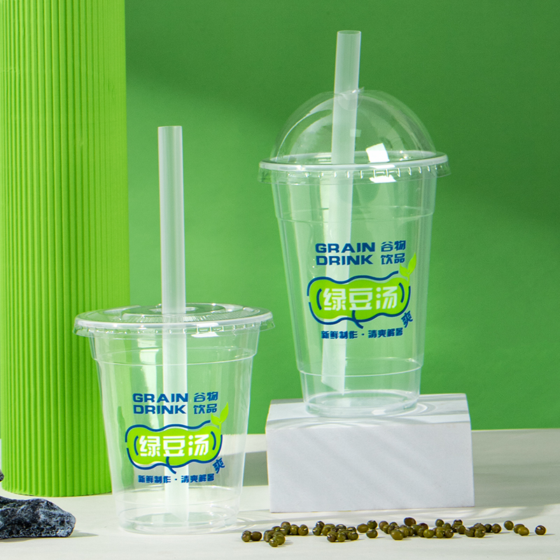 绿豆汤打包杯一次性商用 汤杯360ml(杯+平盖)1000套高清大图