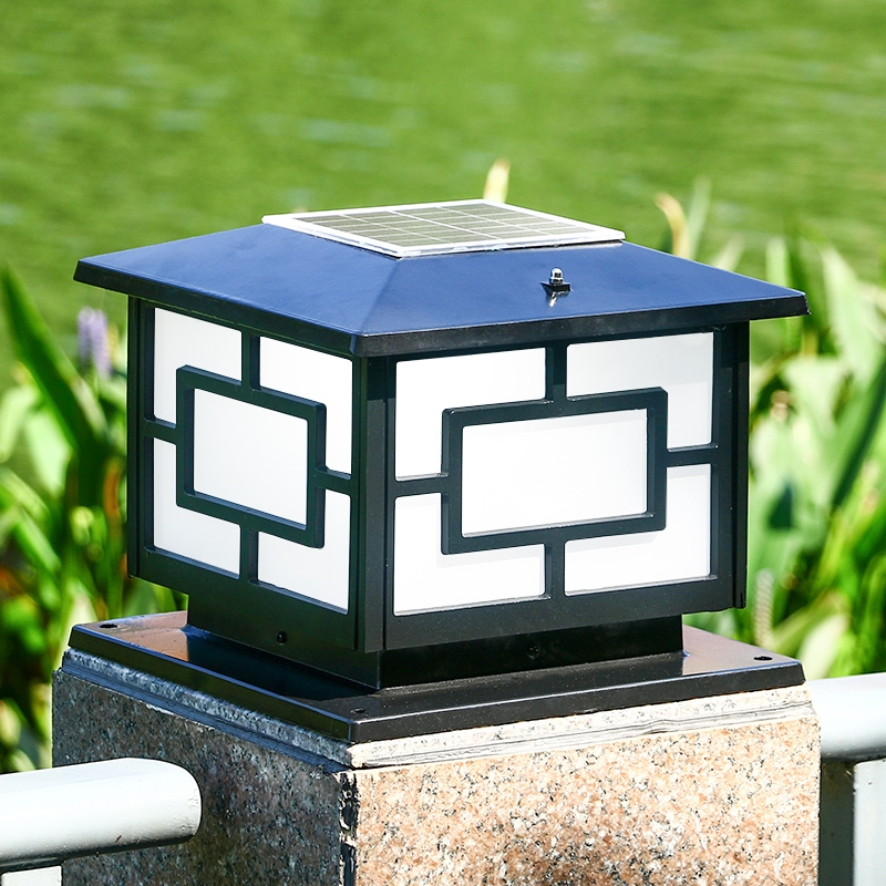 定制古达太阳能柱头灯户外防水围墙灯花园别墅大门灯柱子灯家用庭院