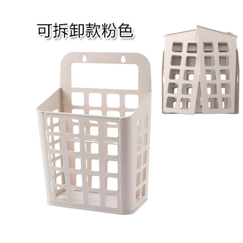 可折叠脏衣篮免打孔装衣物玩具收纳筐 家用放脏衣服的篮子 可拆卸款粉色收藏加购送2挂钩