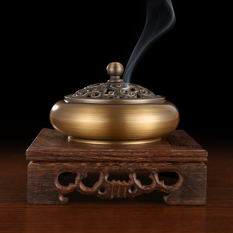 美帮汇铜香炉摆件 家居客厅室内仿古三足铜香炉檀香炉盘香炉香薰炉高清大图