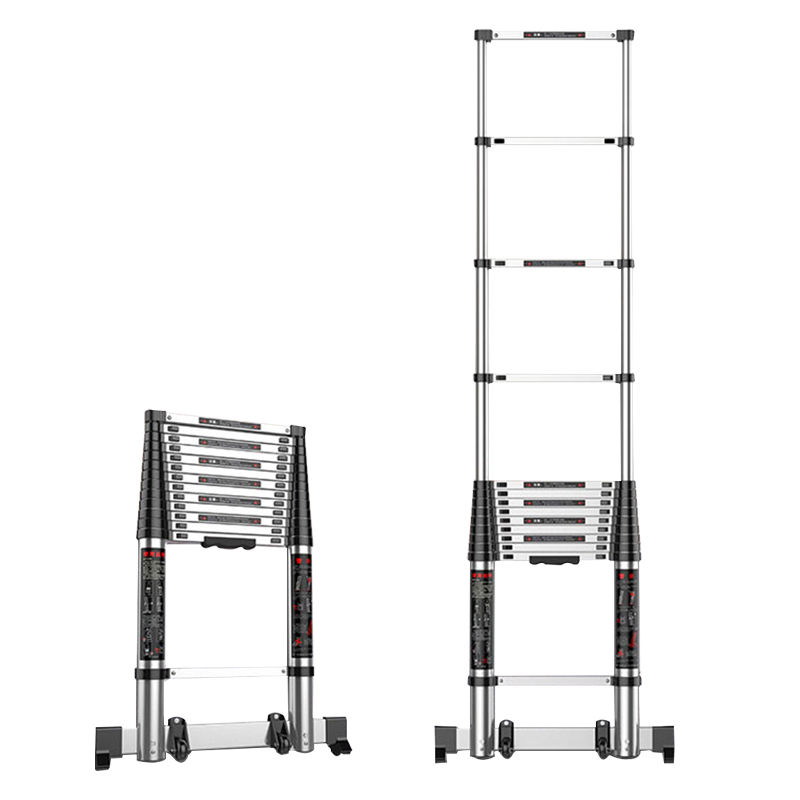 冀金浩JIJINHAO铝单面伸缩梯DM-S55(家用工程登高作业便携电线杆圆弧/墙平面两用)拉升5.5米