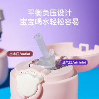 (私人定制)咩咩羊杯具熊三盖儿童保温杯带吸管儿童水杯316不锈钢内胆530mlBEDDYBEAR套四叶草吃货kitty