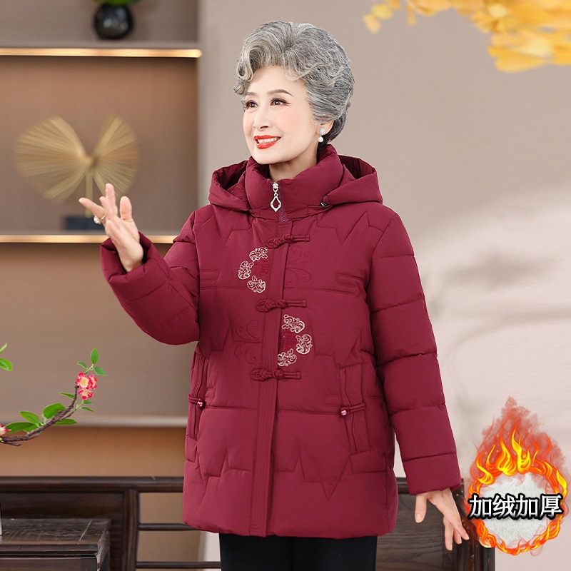 中老年女装秋冬棉袄新中式妈妈冬装本命年奶奶装羽绒棉服外套60岁
