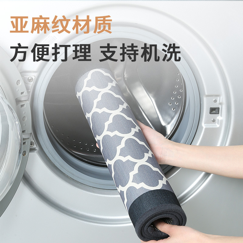 添福运 厨房地垫长条吸水吸油地垫防滑脚垫防油防水家用垫子进门仿亚麻门垫地毯厨房地垫耐脏长条吸水吸油垫子家用地毯门口脚垫高清大图