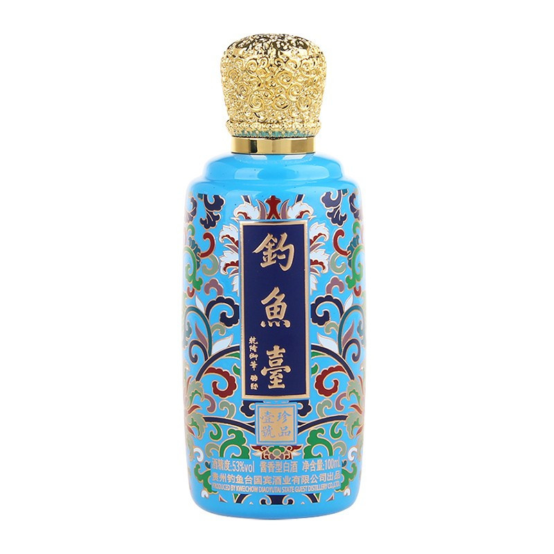 钓鱼台珐琅彩珍品一号53度酱香100ml*5瓶五彩缤纷小酒版收藏送礼