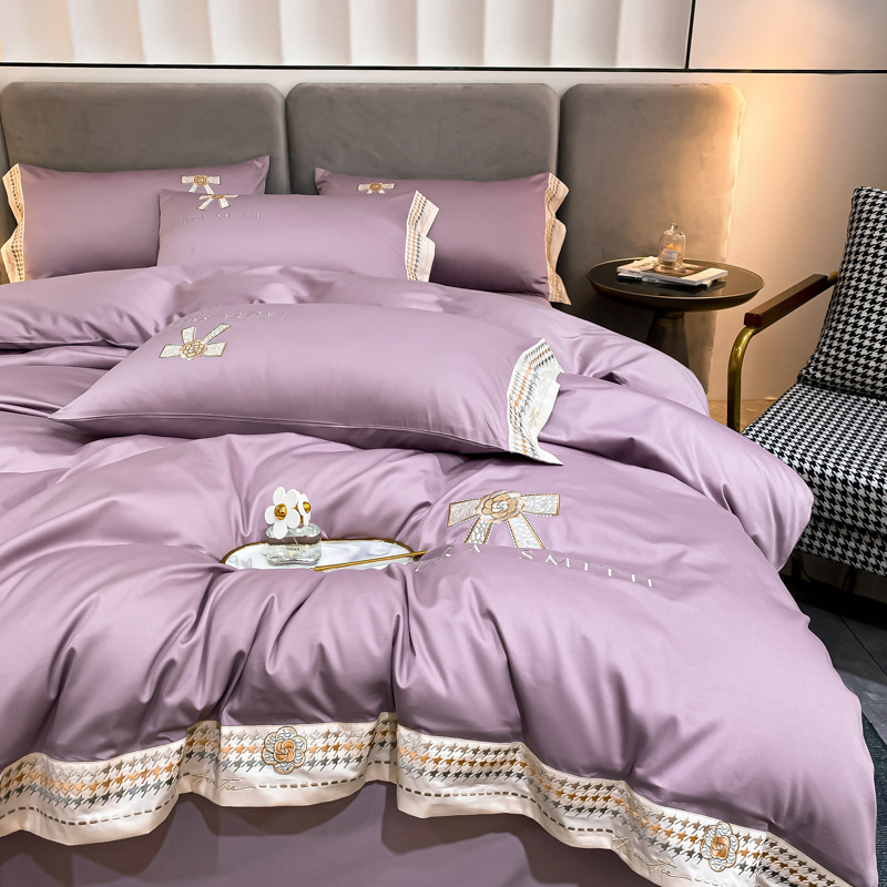 a类180支床上四件套100全棉轻奢感床单被套罩床笠款床品4