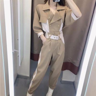 两件套赫本工装轻熟风新款洋气西装裤子韩版职业套装女