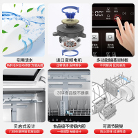 海尔（Haier）小海贝洗碗机 家用6套容量 进口变频电机 双重高效烘干持续高温消毒除菌台式洗碗机 HTAW50STGB