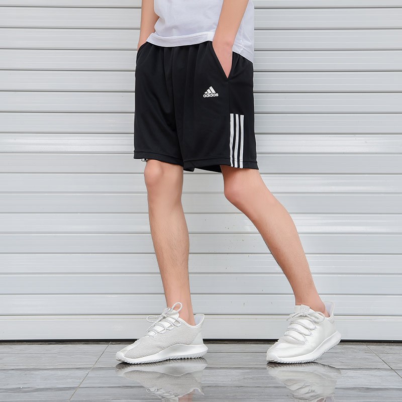 Adidas阿迪达斯男裤运动裤休闲针织透气跑步训练短裤五分裤D84687